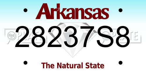 28237S8 Arkansas License Plate