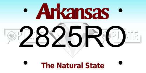 2825RO Arkansas License Plate