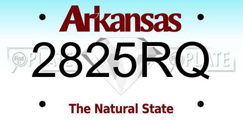 2825RQ Arkansas License Plate