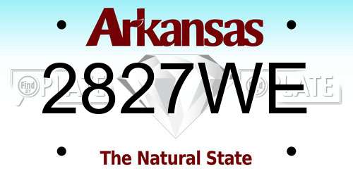 2827WE Arkansas License Plate