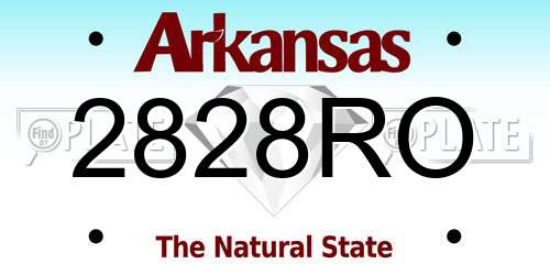 2828RO Arkansas License Plate