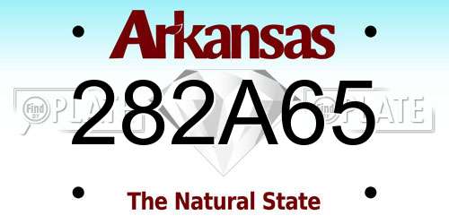 282A65 Arkansas License Plate