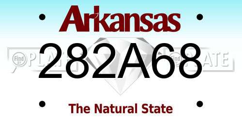 282A68 Arkansas License Plate
