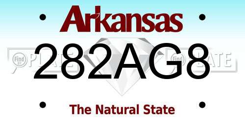282AG8 Arkansas License Plate