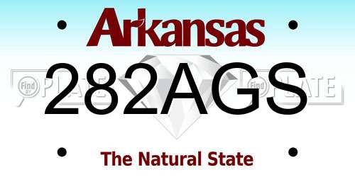 282AGS Arkansas License Plate