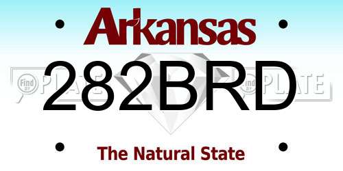 282BRD Arkansas License Plate