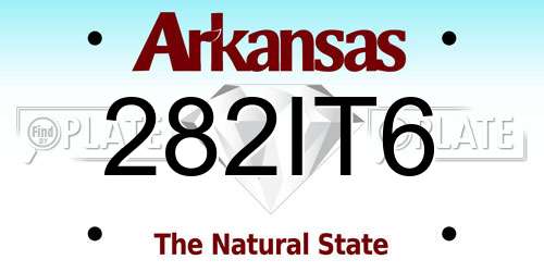 282IT6 Arkansas License Plate