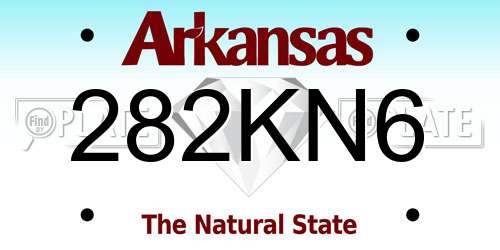 282KN6 Arkansas License Plate