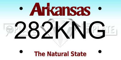 282KNG Arkansas License Plate