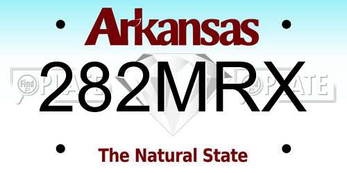 282MRX Arkansas License Plate
