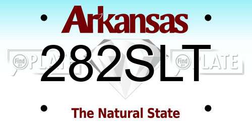 282SLT Arkansas License Plate