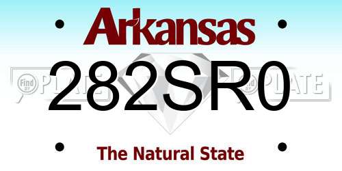282SR0 Arkansas License Plate