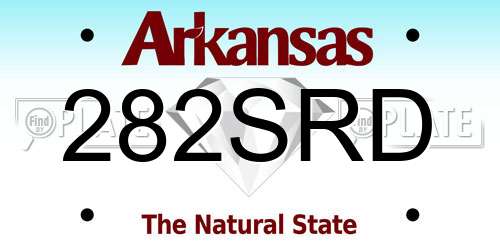 282SRD Arkansas License Plate