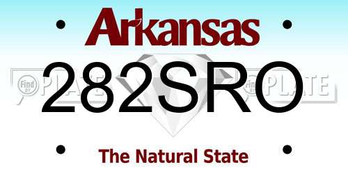 282SRO Arkansas License Plate