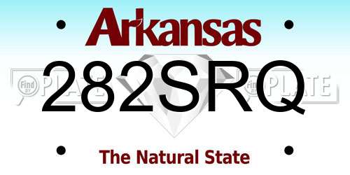 282SRQ Arkansas License Plate
