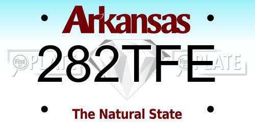 282TFE Arkansas License Plate