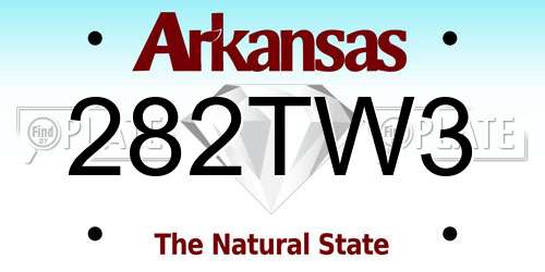 282TW3 Arkansas License Plate