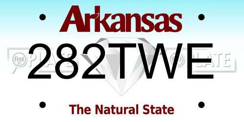 282TWE Arkansas License Plate