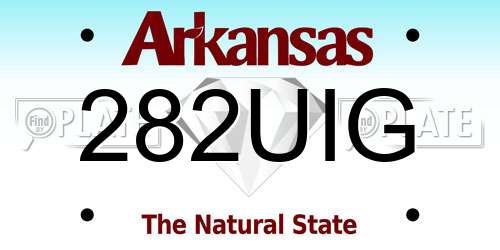 282UIG Arkansas License Plate