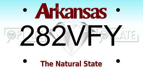 282VFY Arkansas License Plate