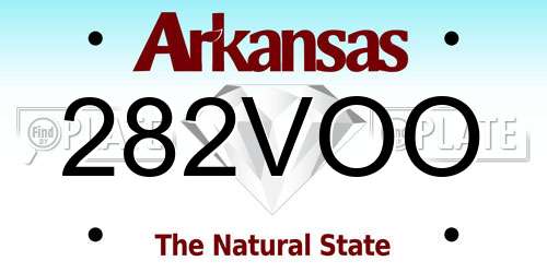 282VOO Arkansas License Plate