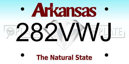 282VWJ Arkansas License Plate