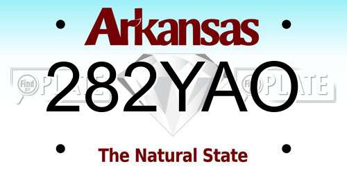 282YAO Arkansas License Plate