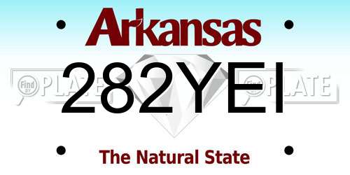 282YEI Arkansas License Plate