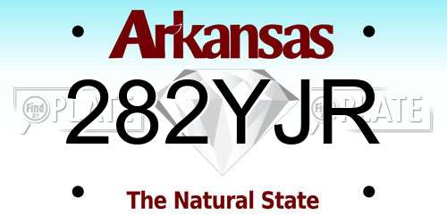 282YJR Arkansas License Plate