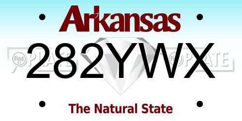 282YWX Arkansas License Plate