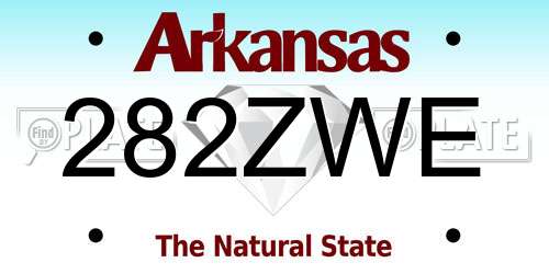 282ZWE Arkansas License Plate