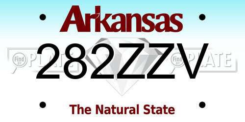 282ZZV Arkansas License Plate