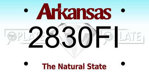 2830FI Arkansas License Plate