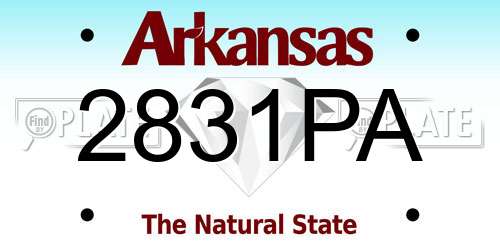 2831PA Arkansas License Plate