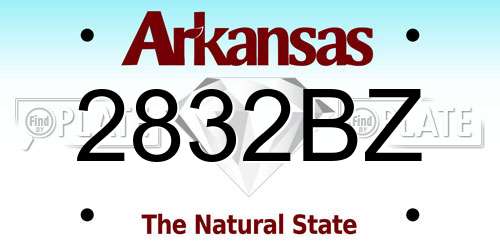 2832BZ Arkansas License Plate