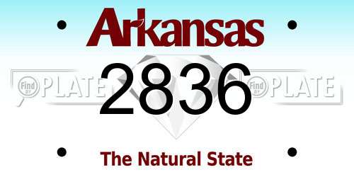 2836 Arkansas License Plate