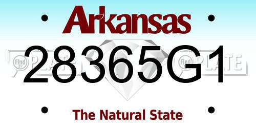 28365G1 Arkansas License Plate