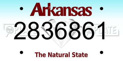 2836861 Arkansas License Plate