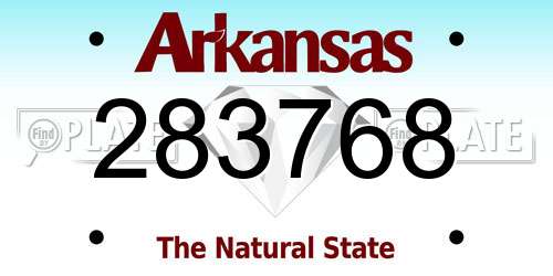 283768 Arkansas License Plate