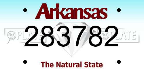 283782 Arkansas License Plate