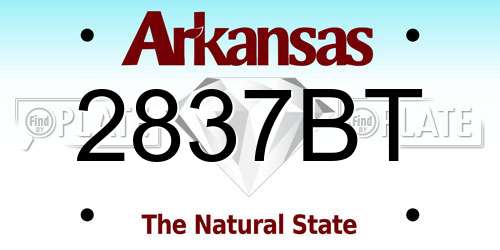 2837BT Arkansas License Plate