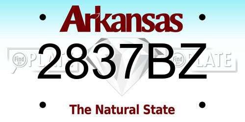 2837BZ Arkansas License Plate