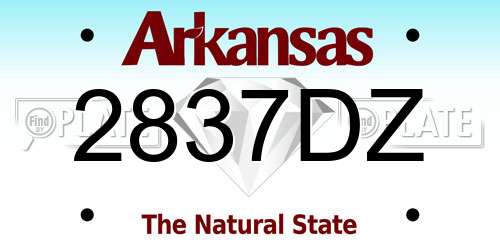 2837DZ Arkansas License Plate