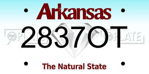 2837OT Arkansas License Plate