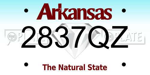 2837QZ Arkansas License Plate