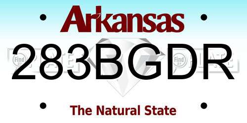 283BGDR Arkansas License Plate