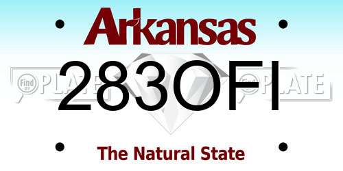 283OFI Arkansas License Plate