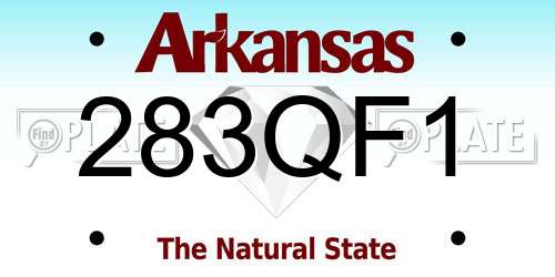 283QF1 Arkansas License Plate