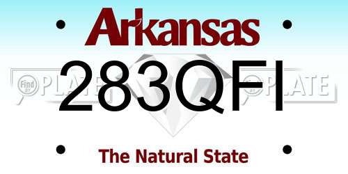 283QFI Arkansas License Plate