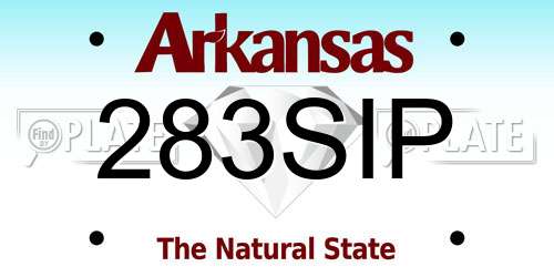 283SIP Arkansas License Plate